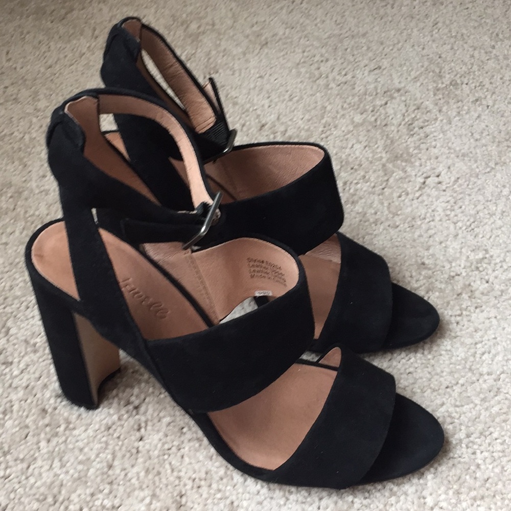 Madewell black suede heels